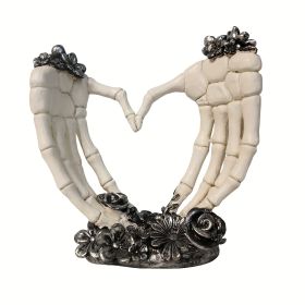 1pc Love Style Skull Palm Bone Halloween Ornaments, Resin Skeleton Hands Human Model Skeleton Gift, For Indoor Outdoor Halloween Decorations