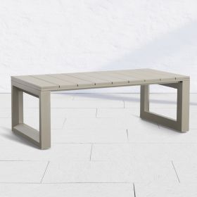 Outdoor Showcase: Contemporary Cocktail Table - Neutral Style, Beveled End Panels, Geometric Pattern - Rust-Resistant