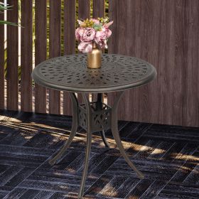 78*78*75cm Circular Diamond Top Courtyard Cast Aluminum Table Bronze