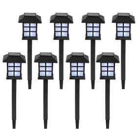 8pcs White LED Solar Lantern Torch Light Garden Landscape Lighting