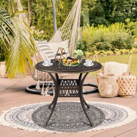 90*90*75cm Round Top Courtyard Cast Aluminum Table Bronze