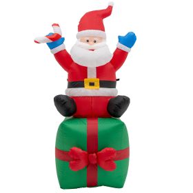 Foot Christmas Inflatable Santa Claus Outdoor Decorations with Build-in LED Lights