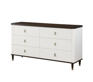 ACME Carena Dresser w/Jewelry Tray, White & Brown Finish BD02030