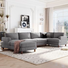 U_Style Modular Sectional Sofa with Ottoman L Shaped Corner Sectional for Living Room, Office, Spacious Space(same sku: WY000336AAE)