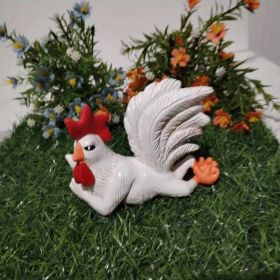 1pc Rooster Resin Statue, Roosters Ornaments, Poultry Models, Resin Crafts For Farmhouse Style Garden Yard Outdoor Decorations (Color: Cock)