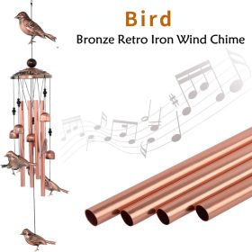 1pc Vintage Metal Butterfly Turtle Iron Owl Animal Wind Chime Home Courtyard Living Room Decoration Copper Outdoor Hanging Ornament (style: Bird)