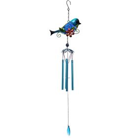 1set, Wind Chimes, Birds, Iron, Glass, Painted Handicrafts, Hanging Pieces, Courtyard Gardens, Metal Aluminum Pipe Hanging Pieces.Comes With S-hook (Color: 150Blue Bird)