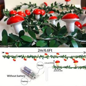 1pc, Mushroom String Lights, LED Aesthetic Garden Lights, Decorative Lamp For Bedroom Living Room Decor, Garden Yard Pathways Decor (Color: 1p-red Mushroom Led Light String)