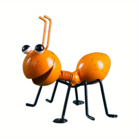 1pc/4pcs, Metal Crafts Creative Ant, Ant Metal Sculpture, Garden Ant Decor, Wall Hanging Decor, Garden Lawn Decor, Indoor Decor (Color: Yello)