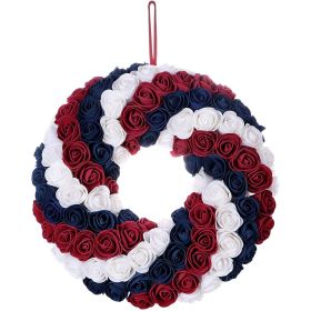 Patriotic Americana Wreath;  Boxwood Handcrafted Memorial Day Wreath Festival Garland Decoration (Color: Color 2, size: 15in)