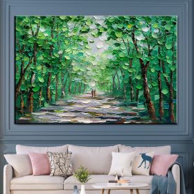 Oil Painting Handmade Hand Painted Wall Art Green Scenery Abstract Pictures Home Living Room hallway bedroom luxurious decorative painting (size: 60x90cm)