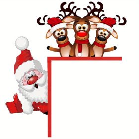 1pc Santa and Reindeer Christmas Door Corner Sign - Wooden Sculpture for Living Room, Bedroom, Office, and Outdoor Indoor Decoration (Color: Left)