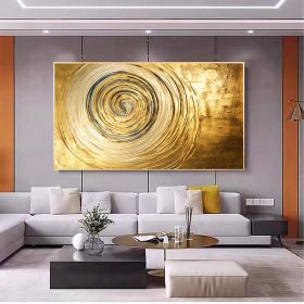 Hand Painted Oil Painting Original Gold Texture Oil Painting on Canvas Large Wall Art Abstract Minimalist Painting Golden Decor Custom Painting Living (style: 01, size: 60x120cm)