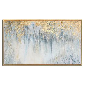 Top Selling Handmade Abstract Oil Painting Wall Art Modern Minimalist Bright Color Gold Foil Picture Canvas Home Decor For Living Room Bedroom No Fram (size: 50x100cm)