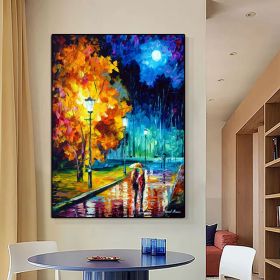 Hand Painted 3D Knife Painting Abstract Flower Oil Painting On Canvas Art Wall Adornment Pictures For Living Room Home Decor (size: 70x140cm)