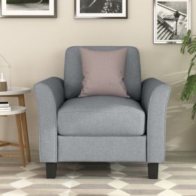 Living Room Furniture Armrest Single Sofa (Color: Gray)