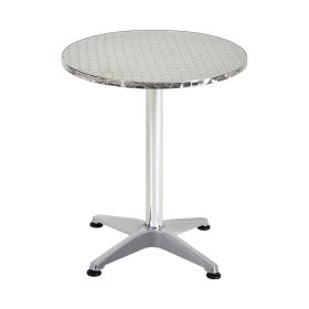 Adjustable Height Bar Table for Indoor & Outdoor Home Pub Bistro (Color: Silver, size: 24 Inch)