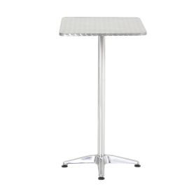 Adjustable Height Bar Table for Indoor & Outdoor Home Pub Bistro (Color: Silver A, size: 24 Inch)