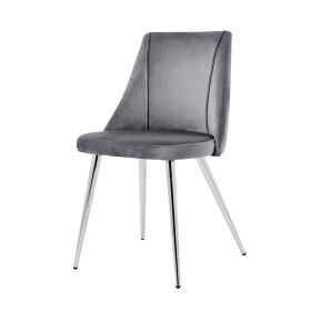 Modern Grey Velvet Dining Chairs (Color: as Pic)