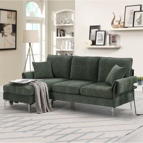 [VIDEO provided] [New]84 " Convertible Sectional Sofa, Modern Chenille L-Shaped Sofa Couch with Reversible Chaise Lounge, Fit for Living Room (Color: as Pic)